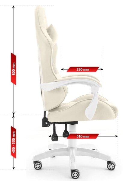 Геймърски стол HC-1000 BEIGE - кадифена тъкан