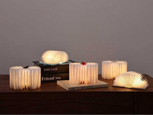 Преносима светлинна декорация с USB в тъмно естествен цвят BookLight – Gingko
