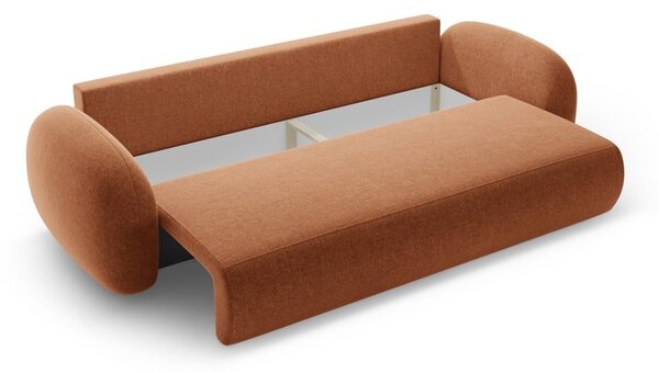 Шенилов сгъваем/с място за съхранение диван в тухлен цвят 262 cm Tonale – Cosmopolitan Design