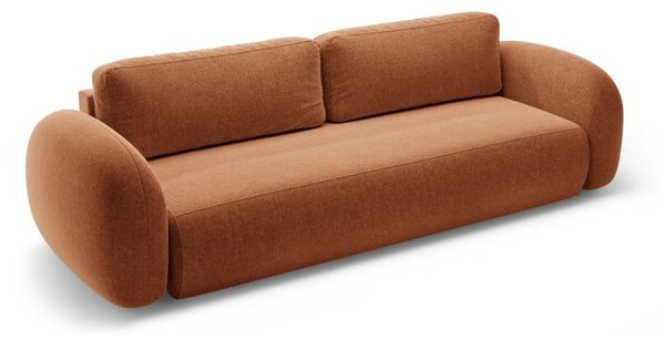 Шенилов сгъваем/с място за съхранение диван в тухлен цвят 262 cm Tonale – Cosmopolitan Design