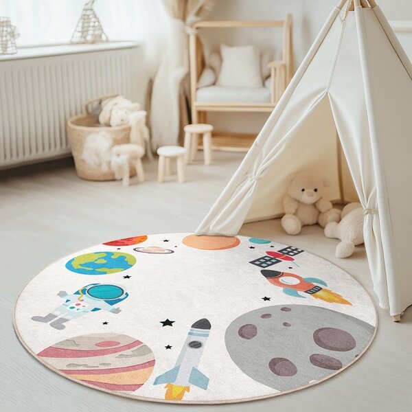 Детско килимче за игра подходящо за пране ø120 cm Space Trip – Mila Home