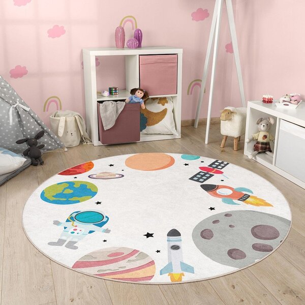 Детско килимче за игра подходящо за пране ø120 cm Space Trip – Mila Home