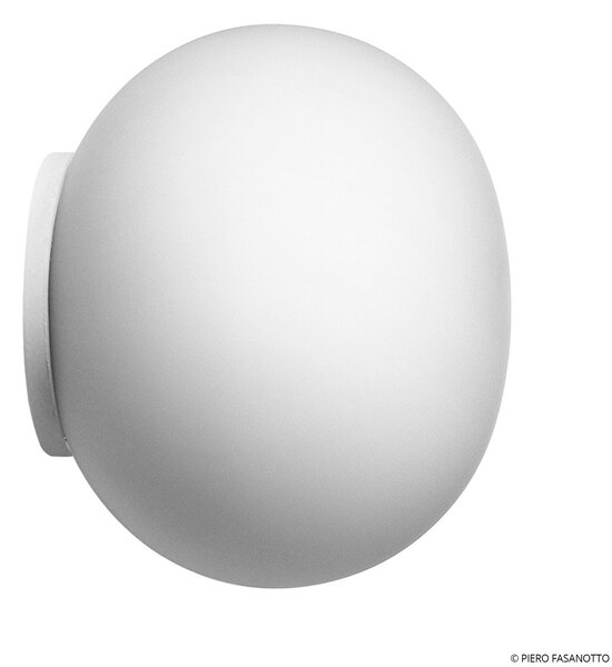 FLOS Mini Glo-Ball огледална лампа/стена лампа, бяла/опал, Затъмняване, Бял, Дневна/трапезария, Стъкло, Дизайн