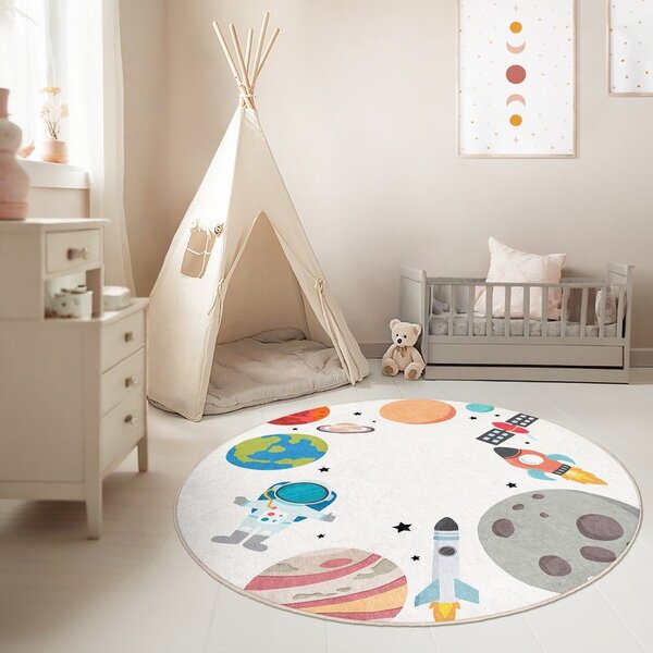 Детско килимче за игра подходящо за пране ø120 cm Space Trip – Mila Home