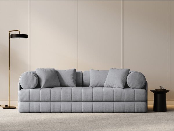 Светлосив сгъваем диван от прежда с примки от букле 206 cm Kemi – Cosmopolitan Design