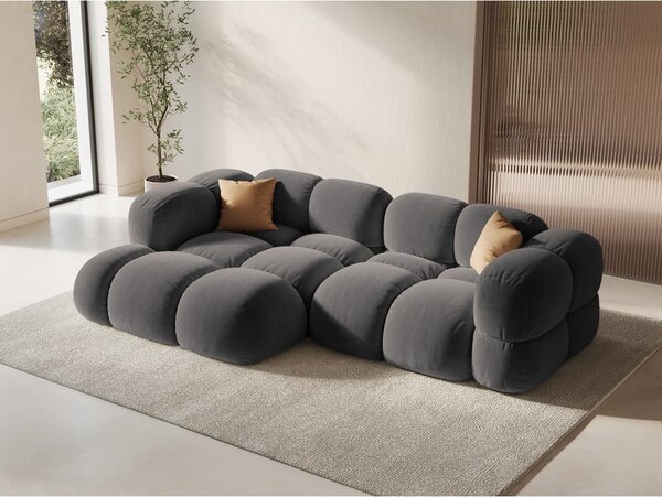 Сив кадифен ъглов диван (ляв ъгъл) Loretto – Cosmopolitan Design