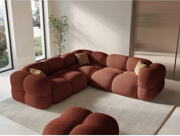 Ъглов диван в тухлен цвят Loretto – Cosmopolitan Design