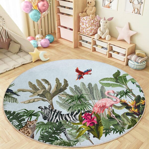 Детски килим подходящ за пране ø100 cm Jungle – Mila Home