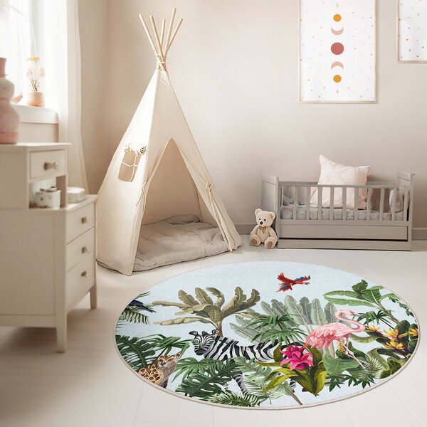 Детски килим подходящ за пране ø100 cm Jungle – Mila Home