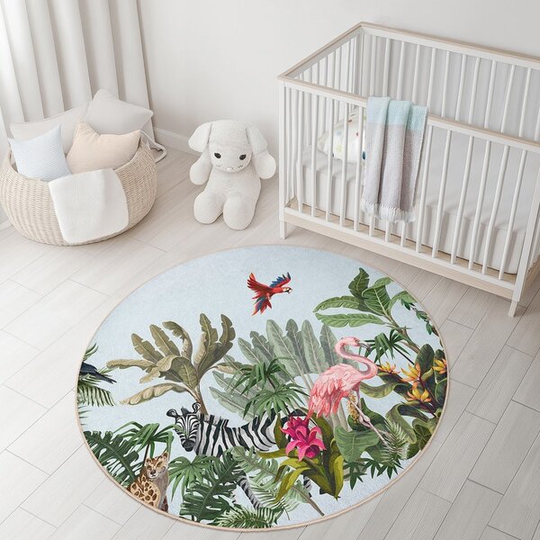 Детски килим подходящ за пране ø100 cm Jungle – Mila Home