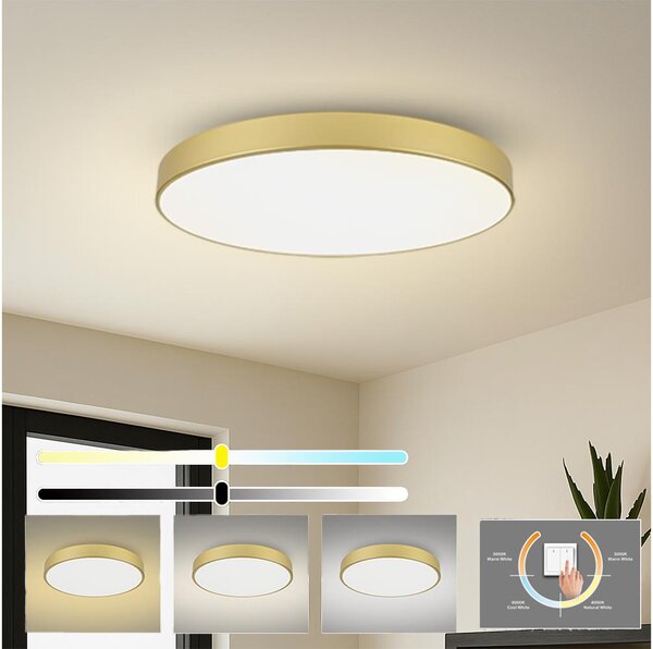 Brilagi-LED Таванно осветително тяло POOL LED, 128 W, 230 V, 3000/4000/6000 K, Ø 100 см, златисто