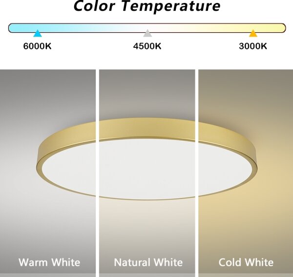 Brilagi-LED Таванно осветително тяло POOL LED, 128 W, 230 V, 3000/4000/6000 K, Ø 100 см, златисто