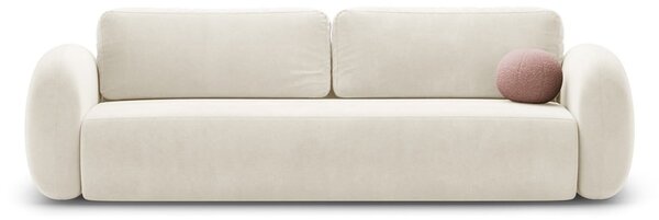 Кремав кадифен сгъваем/с място за съхранение диван 262 cm Tonale – Cosmopolitan Design