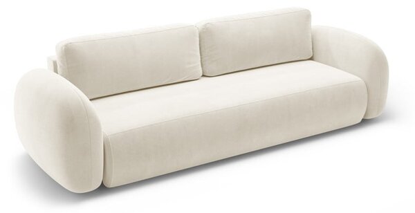 Кремав кадифен сгъваем/с място за съхранение диван 262 cm Tonale – Cosmopolitan Design