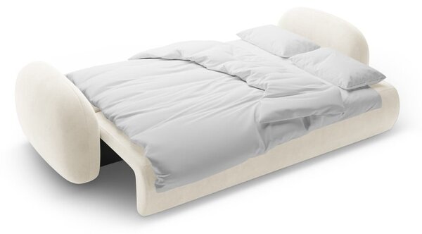 Кремав кадифен сгъваем/с място за съхранение диван 262 cm Tonale – Cosmopolitan Design