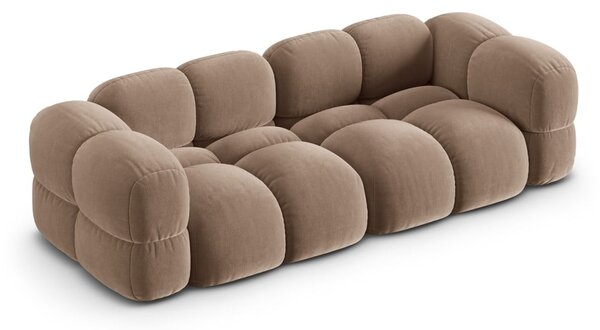 Кафяв кадифен диван 250 cm Loretto – Cosmopolitan Design