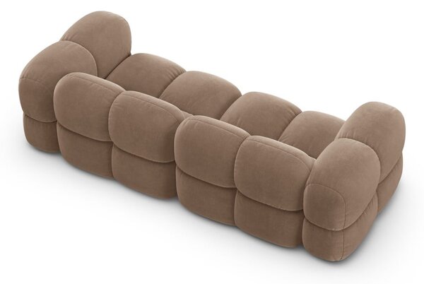 Кафяв кадифен диван 250 cm Loretto – Cosmopolitan Design