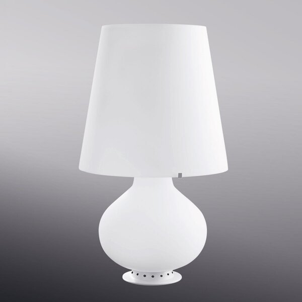 Fontana Arte - Настолна лампа Desiger 78cm, Бял, спалня, Стъкло, Дизайн