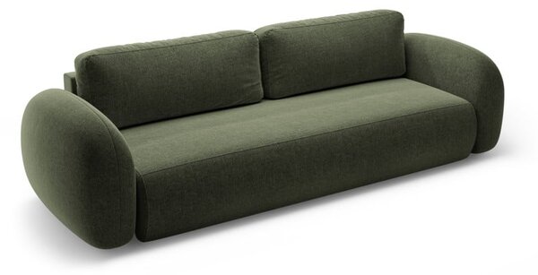 Зелен шенилов сгъваем/с място за съхранение диван 262 cm Tonale – Cosmopolitan Design