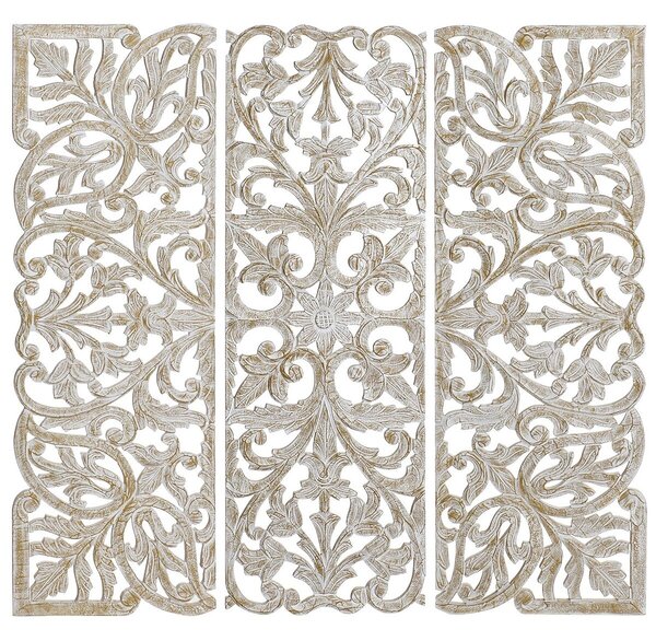 Декорация за стена DKD Home Decor Бял Желязо Дървен MDF (40 x 2 x 120 cm)