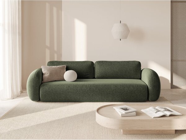 Зелен шенилов сгъваем/с място за съхранение диван 262 cm Tonale – Cosmopolitan Design
