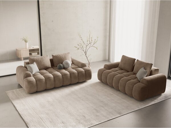 Светлокафяв кадифен диван 200 cm Linz – Cosmopolitan Design
