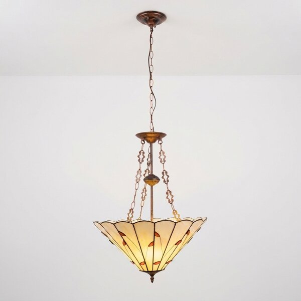 Brilagi - Tiffany витражен полилей на верига FOLIA 3xE27/60W/230V Ø 50 см