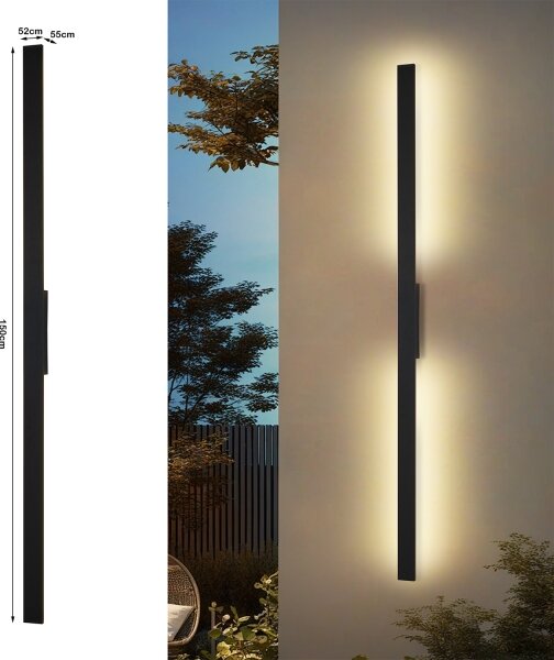 Brilagi - LED външно стенно осветително тяло LUNA LED/30W/230V 4000K IP65 150 см черно CRI 90