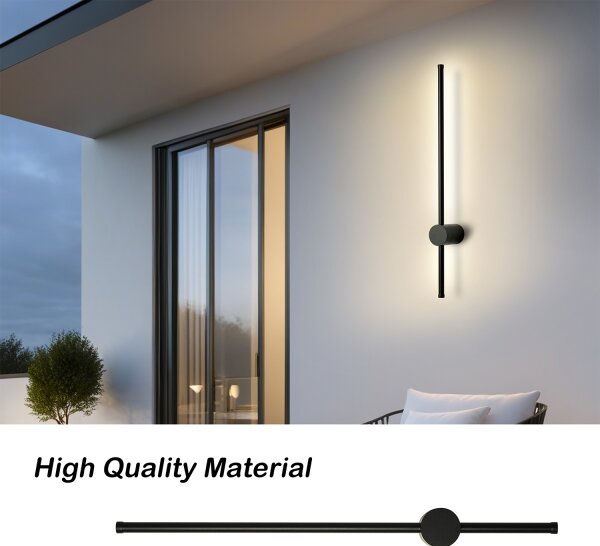 Brilagi - LED външно стенно осветително тяло AURA LED/12W/230V 3000K IP54 черно