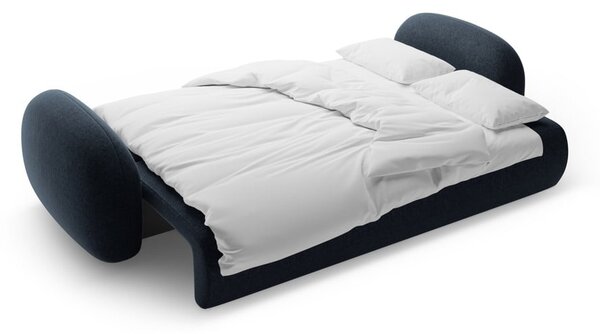 Тъмносин шенилов сгъваем/с място за съхранение диван 262 cm Tonale – Cosmopolitan Design