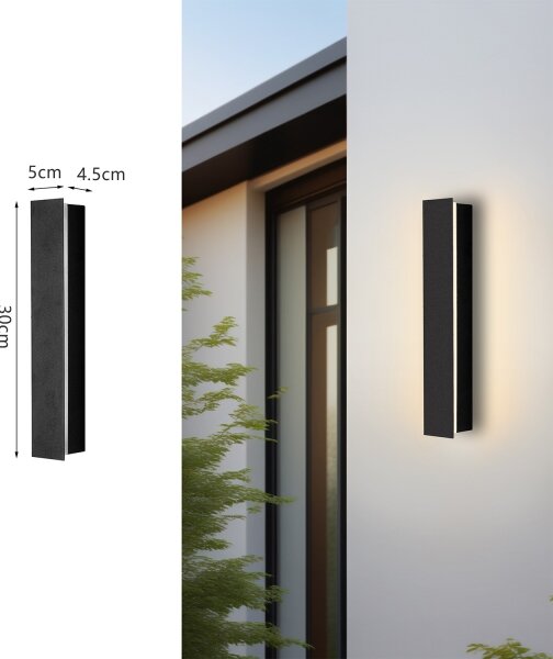 Brilagi - LED външно стенно осветително тяло LINEAR LED/8W/230V 3000K IP65 черно