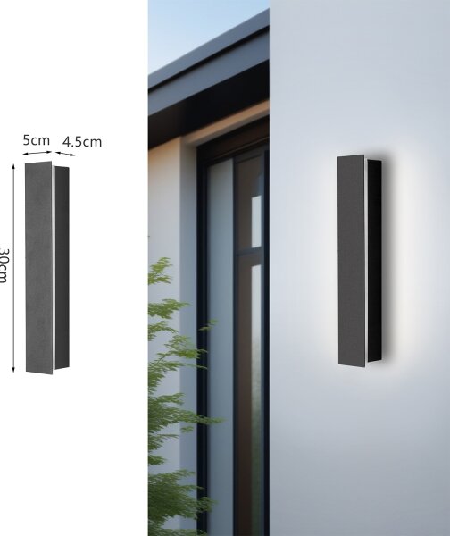 Brilagi - LED външно стенно осветително тяло LINEAR LED/8W/230V 3000K IP65 антрацит