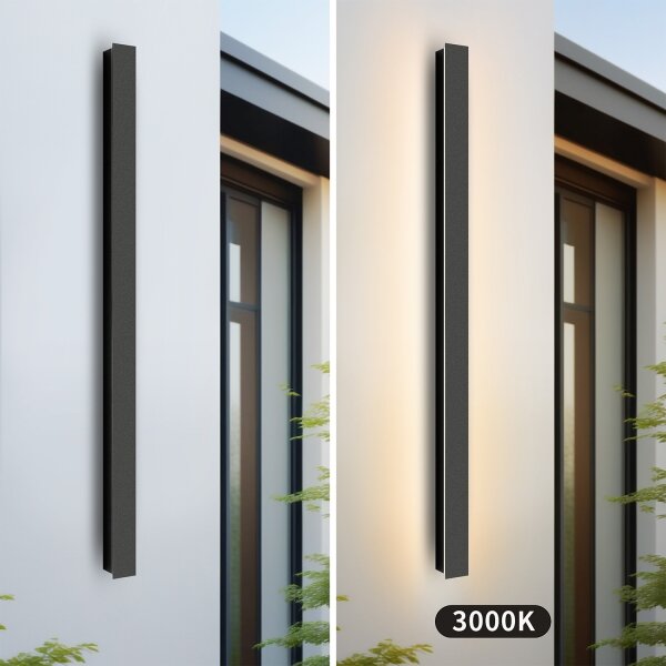 Brilagi - LED външно стенно осветително тяло LINEAR LED/22W/230V 3000K IP65 черен