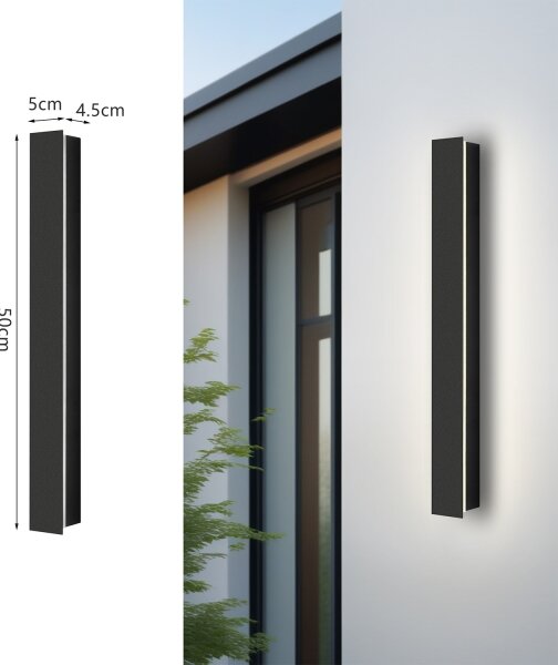 Brilagi - Външно стенно LED осветително тяло LINEAR LED/12W/230V 4000K IP65 черно