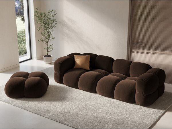 Тъмнокафяв кадифен диван 250 cm Loretto – Cosmopolitan Design