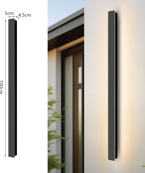 Brilagi - Външно стенно LED осветително тяло LINEAR LED/22W/230V 4000K IP65 черно