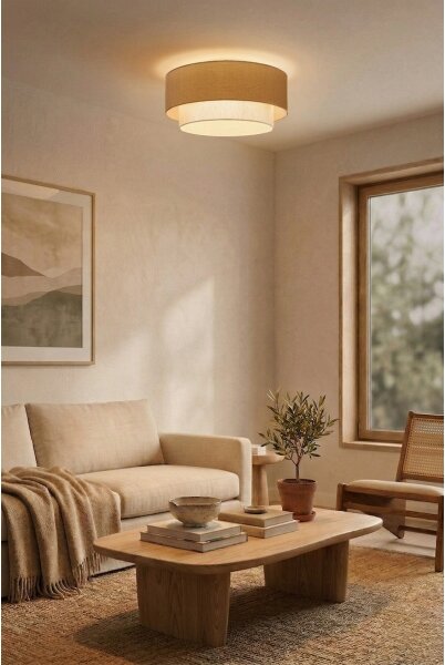 Brilagi - LED таванно осветително тяло BOHO ECO 1xE27/10W/230V Ø 40 см бежово/кремаво