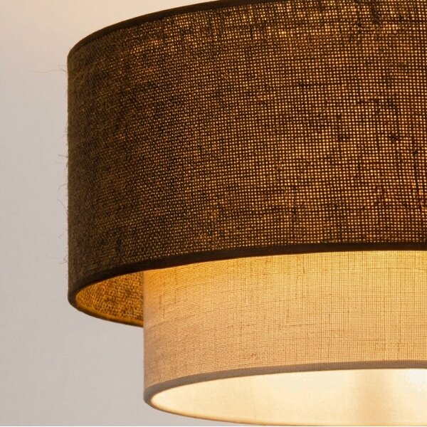 Brilagi - LED полилей на кабел BOHO ECO 1xE27/10W/230V Ø 40 см кафяв/кремав