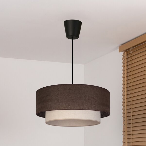 Brilagi - LED полилей на кабел BOHO ECO 1xE27/10W/230V Ø 40 см кафяв/кремав