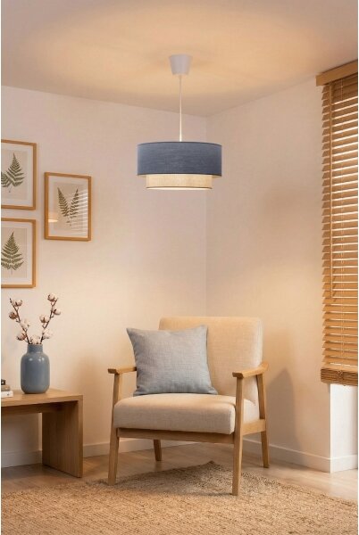Brilagi - LED полилей на кабел BOHO ECO 1xE27/10W/230V Ø 40 см синьо/кремаво