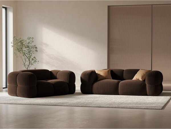 Тъмнокафяв кадифен диван 180 cm Loretto – Cosmopolitan Design
