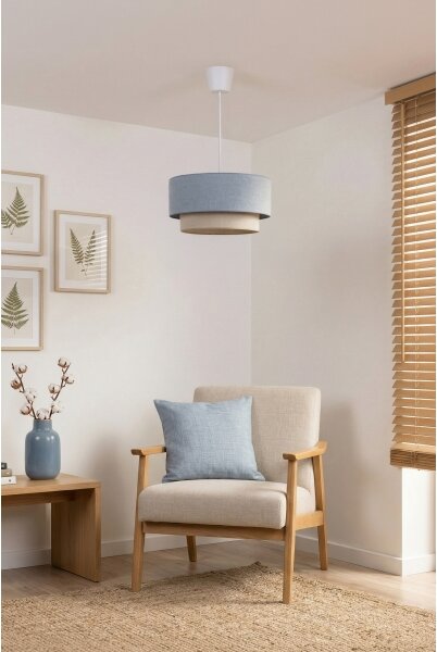 Brilagi - LED полилей на кабел BOHO ECO 1xE27/10W/230V Ø 40 см синьо/кремаво
