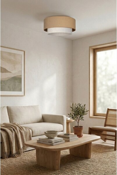 Brilagi - LED таванно осветително тяло BOHO ECO 1xE27/10W/230V Ø 40 см бежово/кремаво