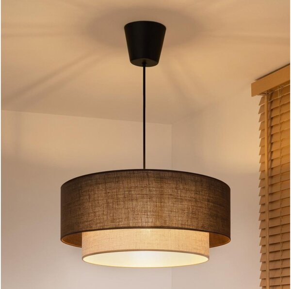 Brilagi - LED полилей на кабел BOHO ECO 1xE27/10W/230V Ø 40 см кафяв/кремав