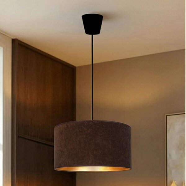Brilagi - Подвесен полилей на кабел VELVET, 1xE27/60W/230V, диаметър 40 см, кафяв/златист