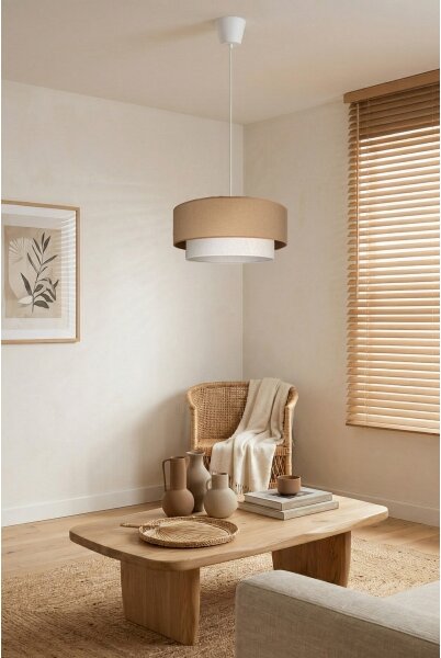 Brilagi - LED полилей на кабел BOHO ECO 1xE27/10W/230V Ø 40 см бежов/кремав