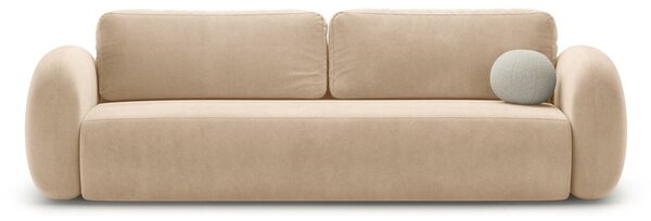 Бежов кадифен сгъваем/с място за съхранение диван 262 cm Tonale – Cosmopolitan Design