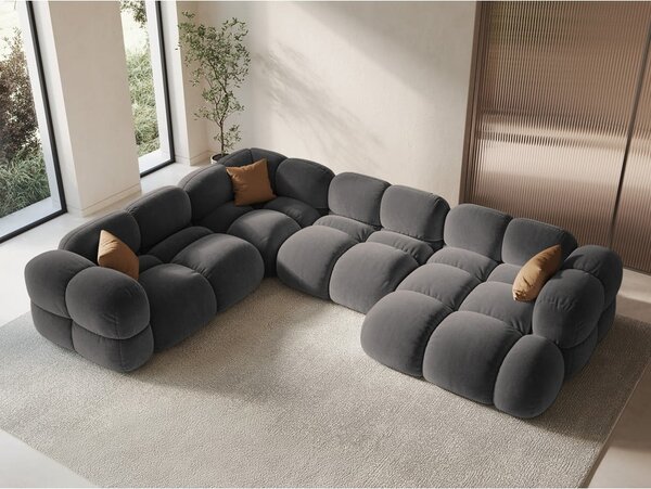 Сив ъглов диван (ляв ъгъл/U форма) Loretto – Cosmopolitan Design