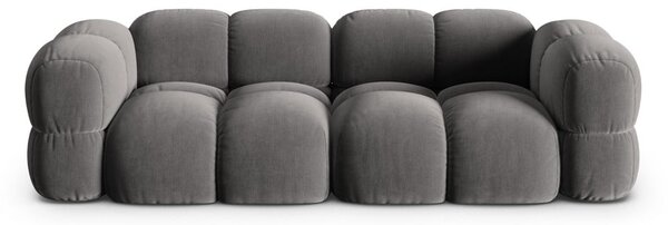 Сив кадифен диван 250 cm Loretto – Cosmopolitan Design