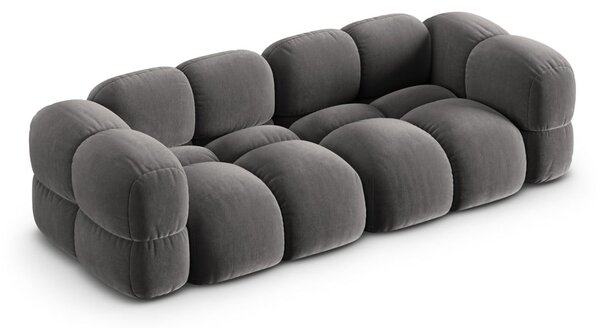 Сив кадифен диван 250 cm Loretto – Cosmopolitan Design